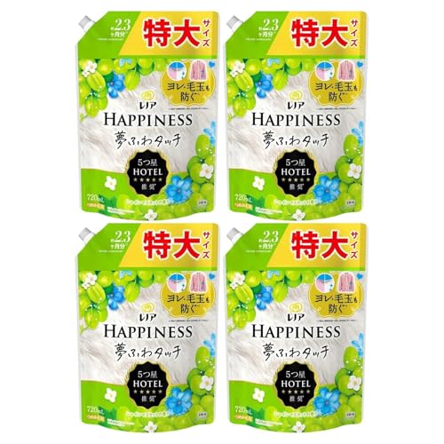 【まとめ買い】 レノアハピネス 夢ふわタッチ シャインマスカットの香り つめかえ用 特大サイズ P&G × 4個