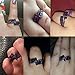 JunXin Oval Cut Purple Amethyst February Birthstone Ring Black Gold Plated Oval Cut CZ Sz5/6/7/8/9/10/11(7)