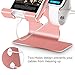 Tranesca 2 in 1 Charger Stand Compatible with Apple Watch Series Ultra2/Ultra/10/9/8/7/6/5/4/3/2/1/SE (38mm/40mm/41mm/42mm/44mm/45mm/46mm/49mm) and Compatible with iPhone of All Series - Rose Gold
