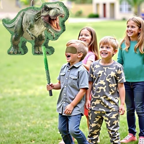 WERNNSAI Dinosaur Pinata - Tyrannosaurus Rex Pinata with Blindfold and Stick for Dinosaur Birthday Party Decoration Supplies Baby Shower Carnival Celebration - 5