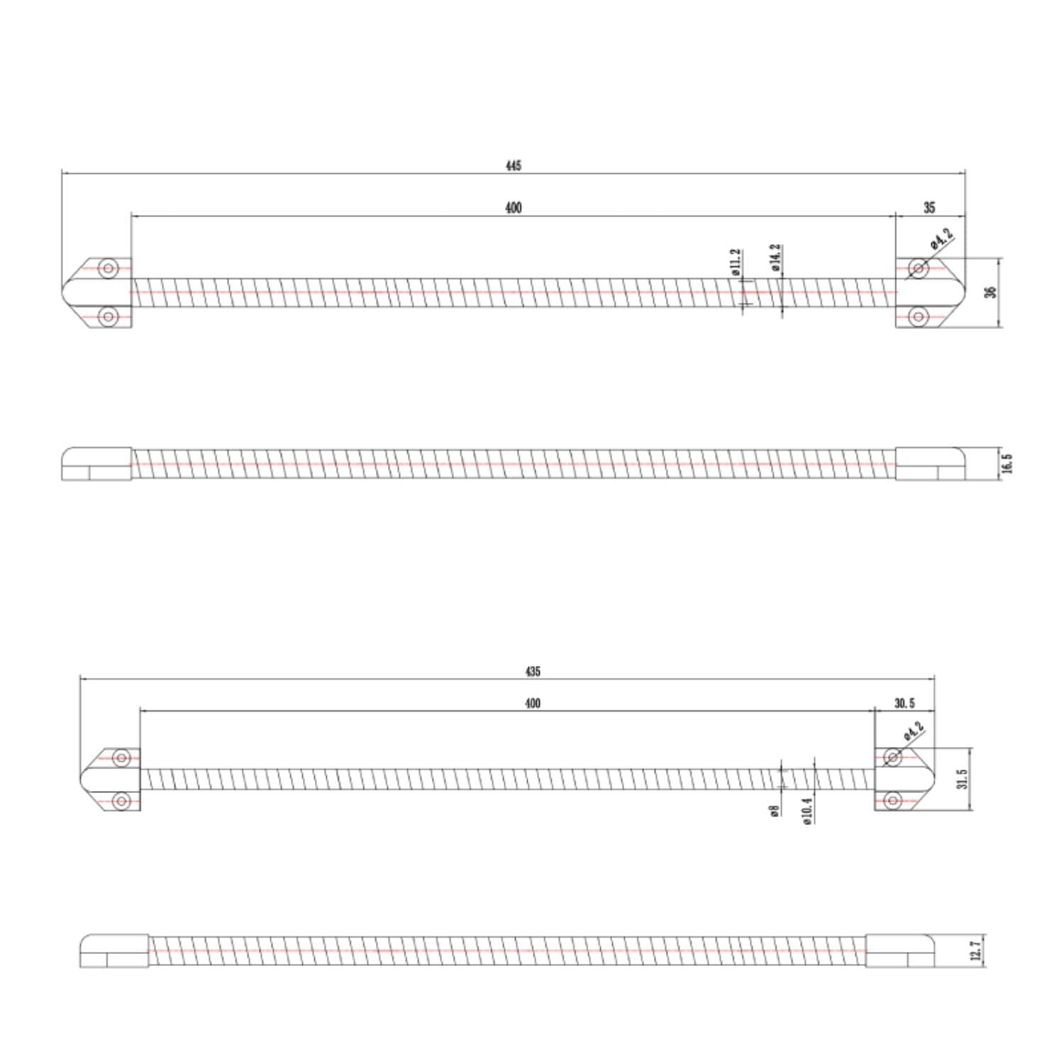 LEDKIA LIGHTING Pasacables Flexible para puerta Negro 9 mm