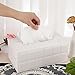 Sumnacon Rectangular Leather Tissue Box Cover - Stylish Tissue Box Holder with Magnetic Bottom, Decorative PU Tissue Box for Vanity Dresser Night Stand Table Countertop Home Office Car,Grid White