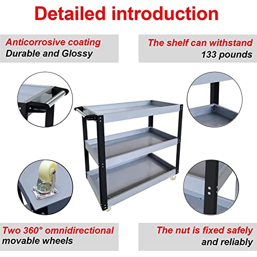 Chariot De Rangement Fin Avec Poignée Et Roulettes Pour Cuisine - Grande Armoire étroite Pour Petits Espaces - Étagère à épices En Bois - Noir
