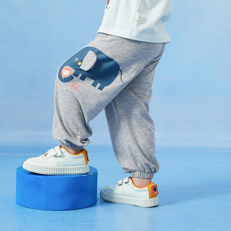 Irsutey Toddler Boy Cotton Pull-On Sweatpants Cute Elephant Cartoon Jogger Sweatpant Casual Sport Summer Lounge Pants4