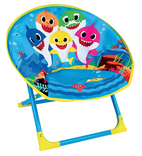 Fun House 713377 Baby Shark Siège Lune Pliable pour Enfant H.47 X L.54 X P.42 cm, Tissu