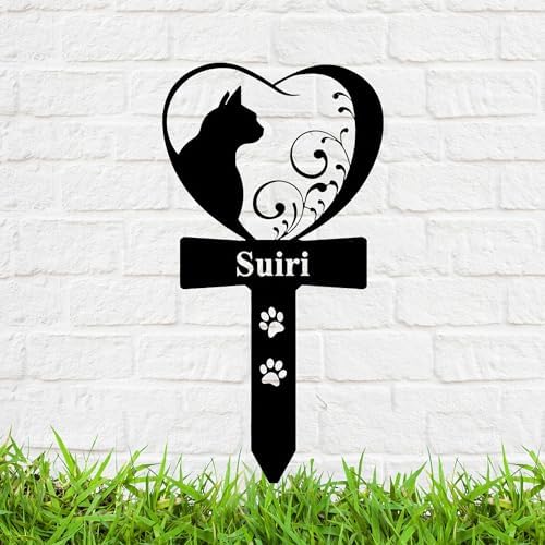 Custom Cat Pet Memorial Garden Stake, Personalized Cat Name Stake, Cat Garden Sign, Pet Memorial Gift, Garden Gift
