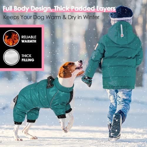 AOFITEE wasserdichte Hundemantel, Winter Warme Hundejacke für Kleine Mittel Hunde, Winddichte Hunde Wintermantel mit Reflektierender Streifen und Reißverschluss, Hund Schneeanzug mit Fleece