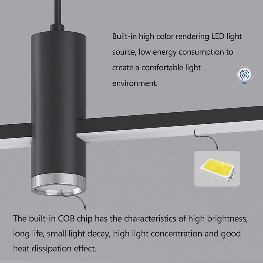 Simplicity 39.4" Linear LED Pendant Light 26W Dimmable Linear Chandelier Lighting Metal Hanging Light Fixture Island Lights Linear Adjustable Height Dinning Room Light