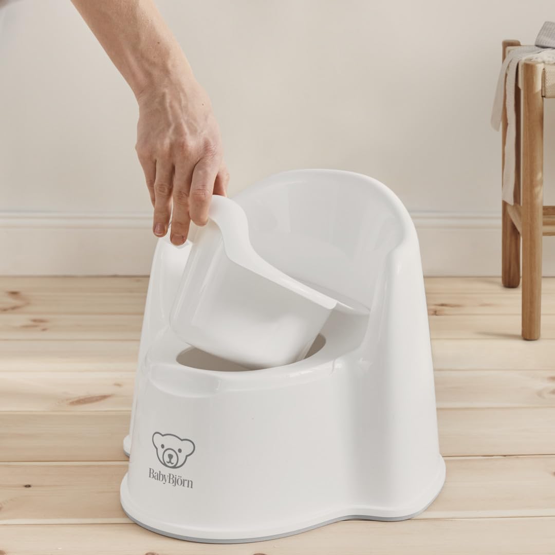Bundle of BabyBjörn Pot Fauteuil, Blanc/Gris + Marchepied, Blanc/Gris