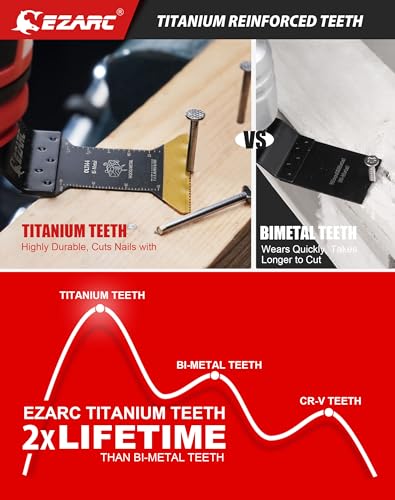 EZARC Titanium Oscillating Multitool Blade for Wood, Metal and Hard Material, 3-Pack 2 EZARC Titanium Oscillating Multitool Blade for Wood, Metal and Hard Material, 3-Pack - Image 2