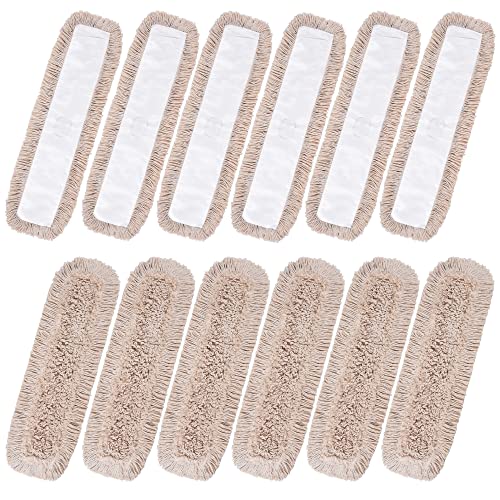 Matthew Cleaning 36'' Cotton Dust Mop Refill Washable Thick Tufted Replacement Heads for Residential & Commercial Use Fit All 36'' Dust Mop Frames, Hardwood, Laminate, Concrete Floors 12 Pack