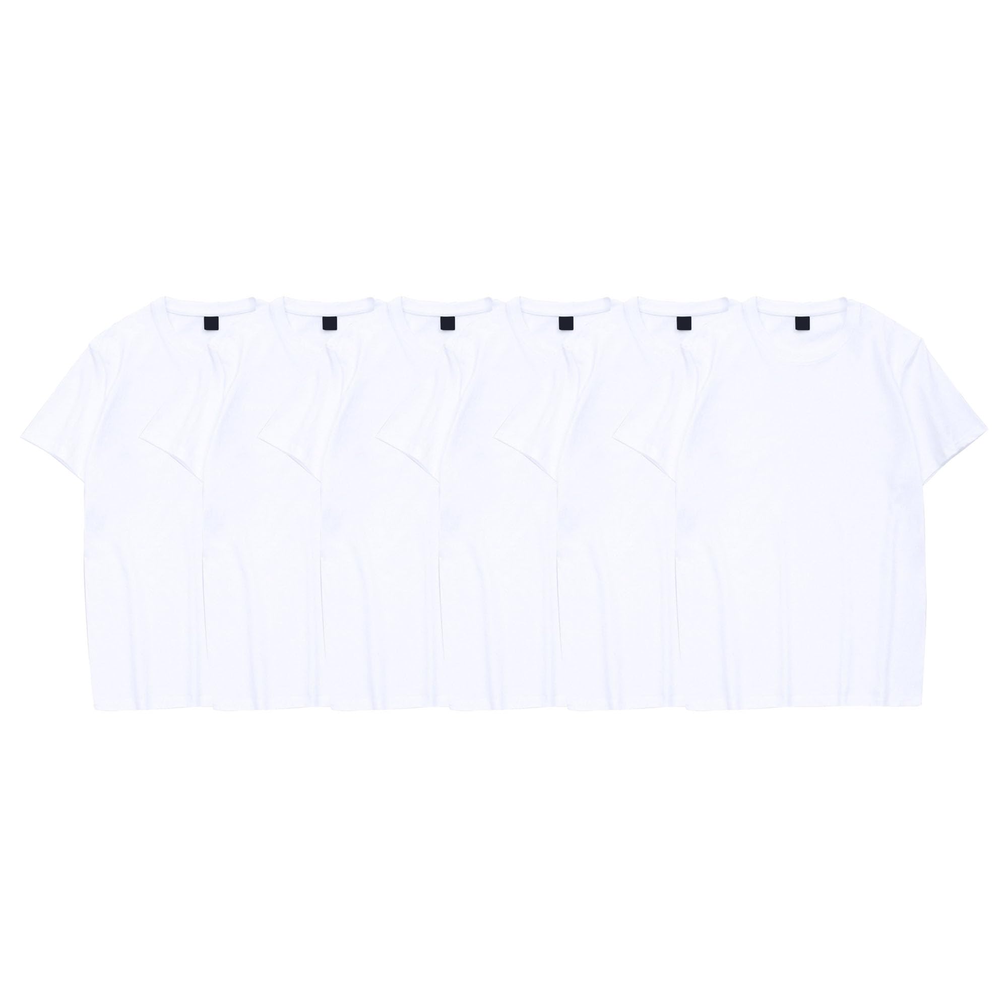 6 Pack Men's Pure Cotton T-Shirts Loose Casual Short Sleeve Crew Neck T-Shirt Soft Comfortable Classic Tee Tops (White-6PC,XXL)