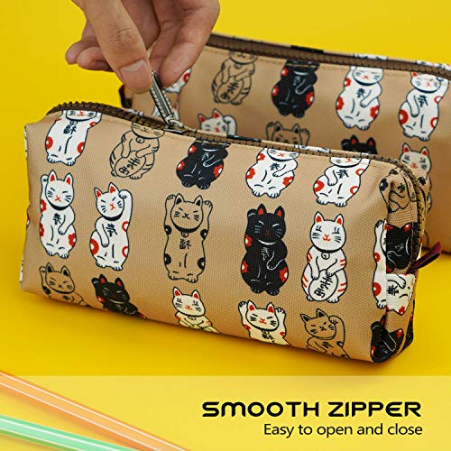 LParkin Lucky Japanese Cat Pencil Case Cute Maneki Neko Cat Pencil Bag Pouch Case Makeup Cosmetic Bag Kawaii Gadget Box Stationary4