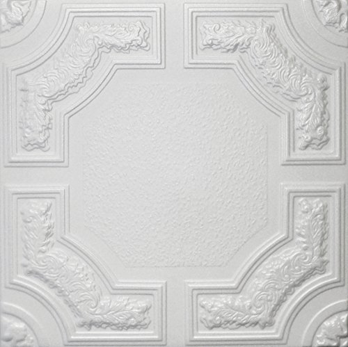 White Styrofoam Decorative Ceiling Tile Caracas (Package of 8 Tiles) - Other Sellers Call This Evergreen and R28