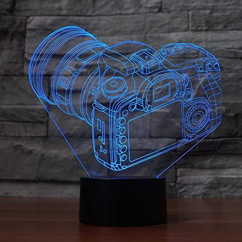 Acrylic Digital camera Mannequin 3D Night time Mild for Kids Bed room Ornamental Lamp Led Desk Lamp Greatest Birthday Present for Boys 7 Colours