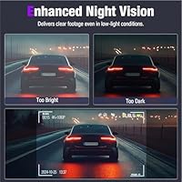 3 Channel 4K Dash Cam with 5GHz WiFi & APP Control, 4K/2.5K+1080P+1080P Front Inside and Rear, Triple Dash Camera with 64GB Card, G-Sensor, 24 Hours Parking Mode, Loop Recording, Night Vision - Image 8