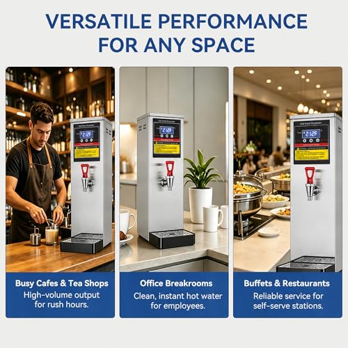 Commercial Hot Water Dispenser Countertop Water Boiler, 1600W 30L | 8GAL per Hour, Instant Hot Water Machine, Step-heating & 86-212°F Temperature Control, For Boba Tea Shop, Cafe, Office - image 4