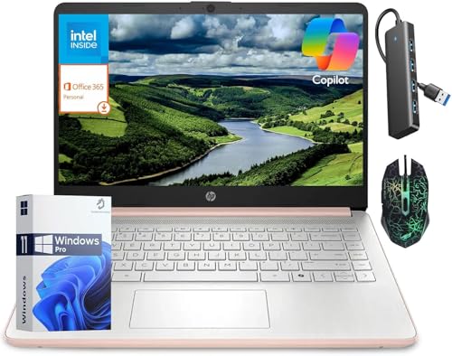 HP 14�C���`�w���p�m�[�g�p�\�R���AIntel(�C���e��)4�R�A�v���Z�b�T(�ő�3.6GHz)�A4GB RAM�A256GB�X�g���[�W(128GB UFS+128GB Micro SD)�A1�N�Ԃ�Office 365�AWi-Fi 6�AWin 11 Pro 