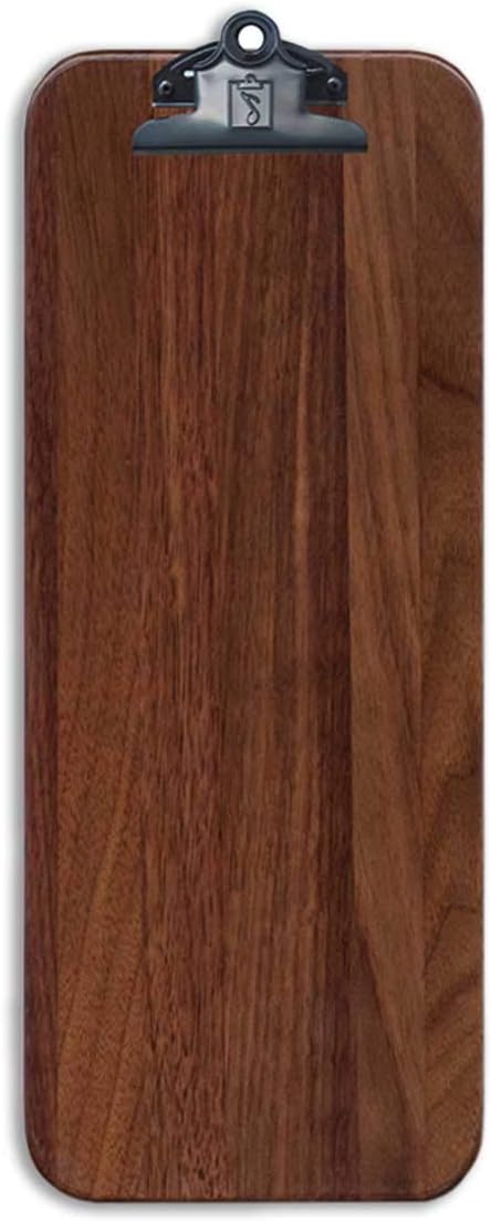 Narrow Wood Clipboards - Hardwood Bar Board 5.25" x 13" Black Walnut