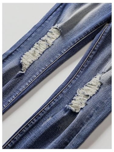 SweatyRocks Boy's Casual Ripped Jeans Slim Fit Denim Pants with Pockets4