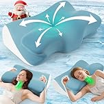 Orthopaedic Cervical Memory Foam Pillow for Neck & Shoulder Pain Relief, Contour Neck Support Pillow with Arm Rest Groove, Dual Height for Side, Back & Stomach Sleepers, Cooling Cover, 100-Night Trial