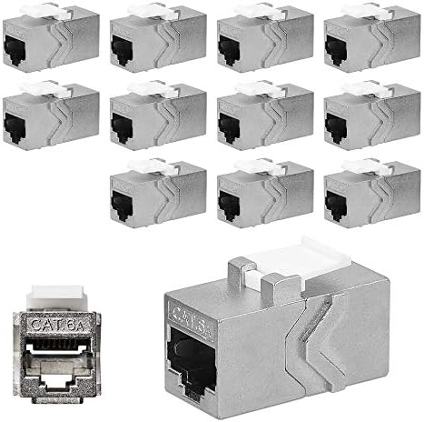 kwmobile CAT6A Network Cable Coupler (Pack of 12) - CAT6A Shielded Keystone Module Jacks Extension Coupler for RJ45 and Cat 6A Ethernet Cables