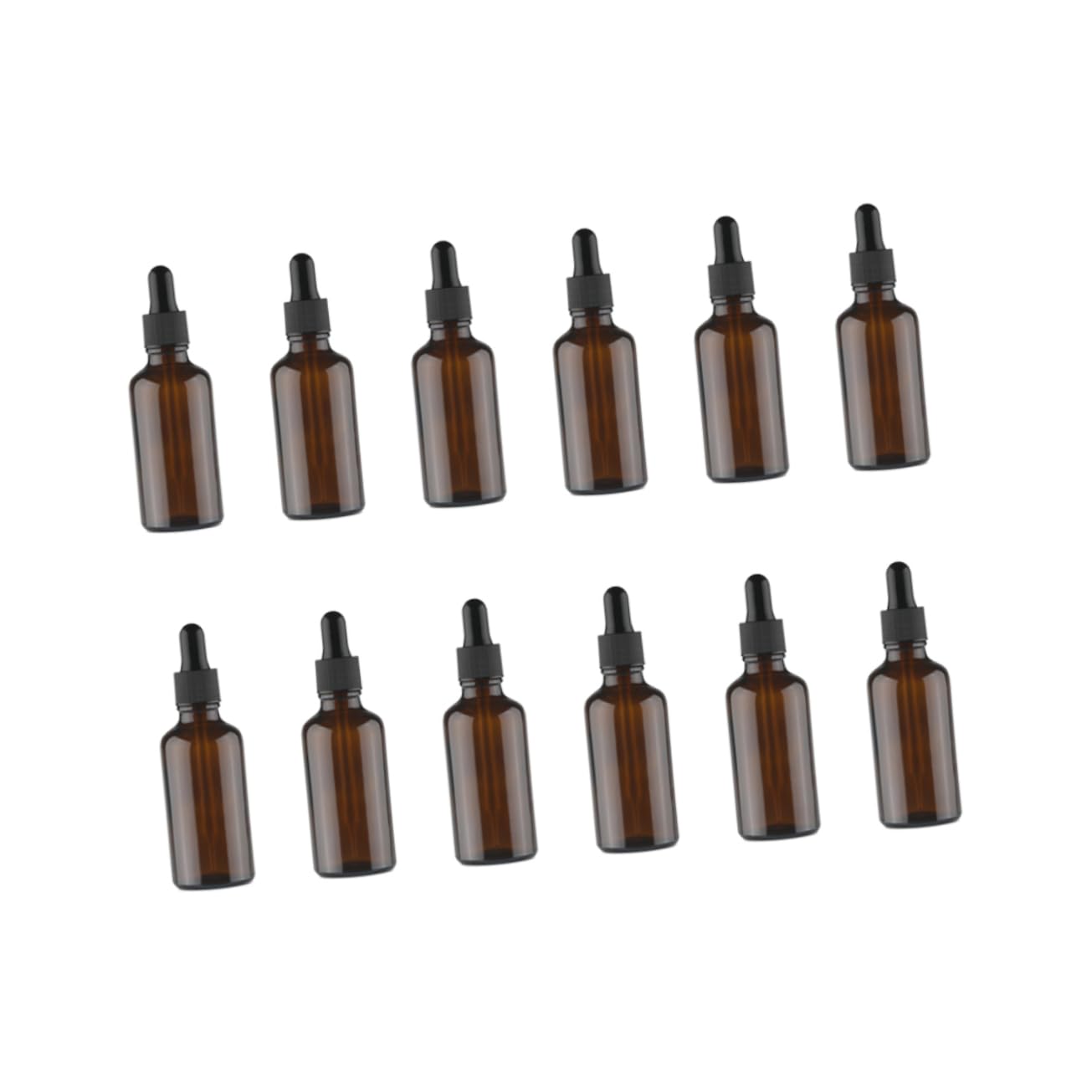 Healeved 12 Stück 30 Ml Braunglas Tropfflaschen für Ätherische Öle Nachfüllbar Silikonpipette Transparent Reiseaccessoires Wiederverwendbar