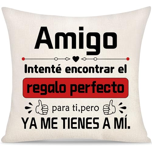 Yoskiasd Amigo Amistad Funda de Cojín Regalo Intenté Encontrar Hombre Chicos del Mejores Amigos Inspirador Graduación Funda de Alomohada Regalo de Cumpleaños Navidad (Amigo a)