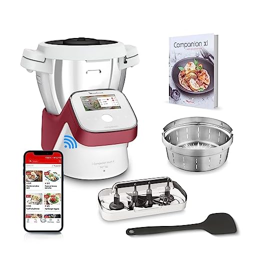 Moulinex I-Companion Touch XL HF9345 Robot de cocina de 3.5 L, acero inoxidable, 14 programas automáticos, wifi, pantalla táctil, 6 accesorios incluidos, apto lavavajillas, app libro recetas