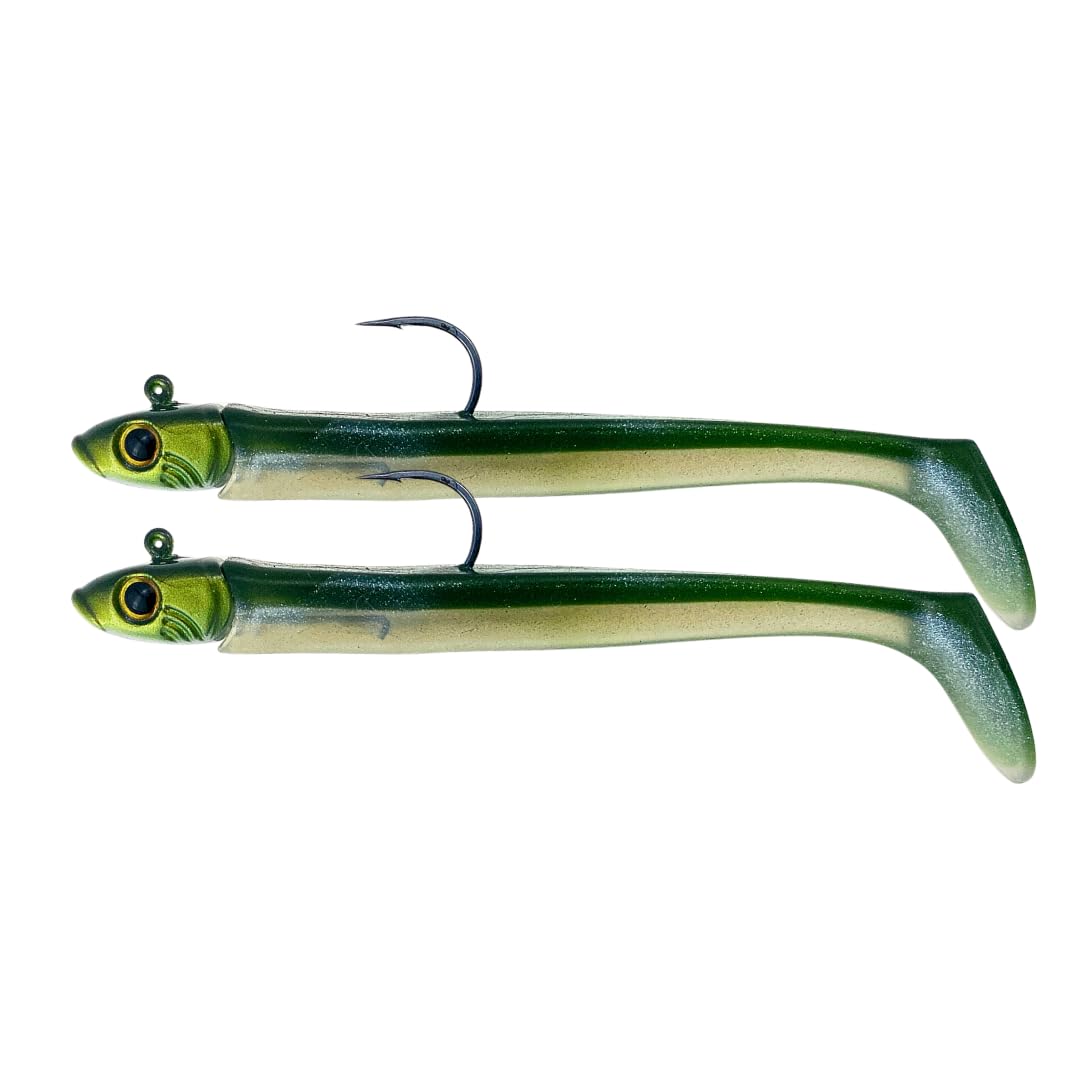 Lazy Lures Bomb Squad Lures (20g/12cm) - 2 Saltwater Lures Per Pack Durable Soft Plastic Paddle Tailed Lures With A Lead Jig Head, Realistic Eyes And Sharp Hook. Perfect For Sea Fishing