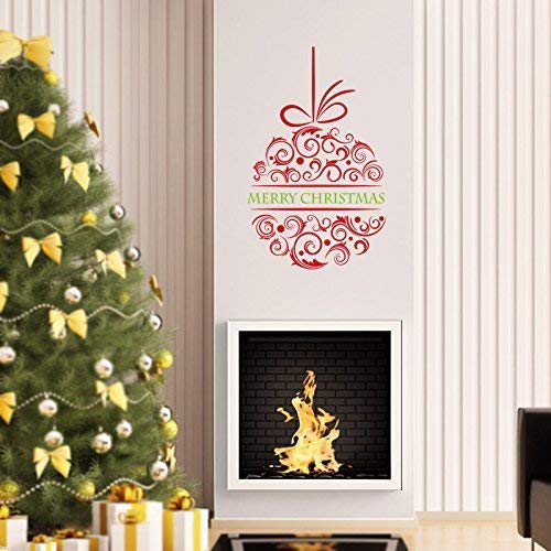 Boodecal Removable Merry Christmas Ball Lettering Words Wall Art Vinyl Murals Wall Decals For Showcase Window Decoration Paper Hanging Ornaments Stickers Home Decor #TOP1