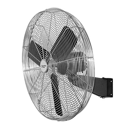 Comfort Zone Oscillating High Velocity Industrial Wall Fan, 30 inch, 2 Speed, All Metal, Adjustable Angle & Tilt, Steel Mounting Bracket, Aluminum Blades, Ideal for Garage or Workshop, CZHVW30EX by Comfort Zone - Used condition - US$102.87