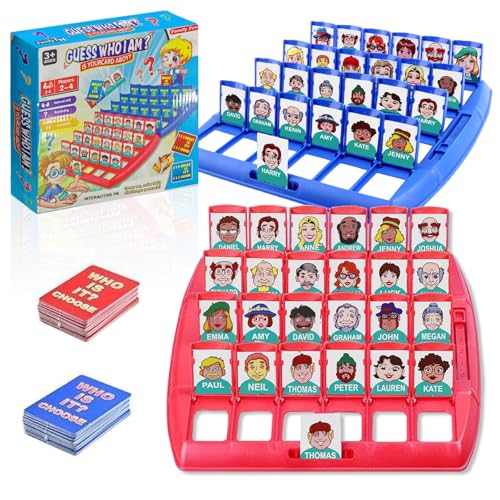 Who Is It - Juego de Mesa Divertido de Adivinanzas, Juego Original de Adivinar qué, Juegos Divertidos, Juegos Familiares de Adivinanzas, Quién Soy, Juego Clásico de Adivinanzas para la Familia