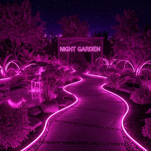 Image of Pink Neon LED Strip Light 5 Meter with Adapter | Flexible IP65 Waterproof Silicone Rope Light for Indoor and Outdoor Bedroom, Ceiling, Gaming Room, Party Decoration