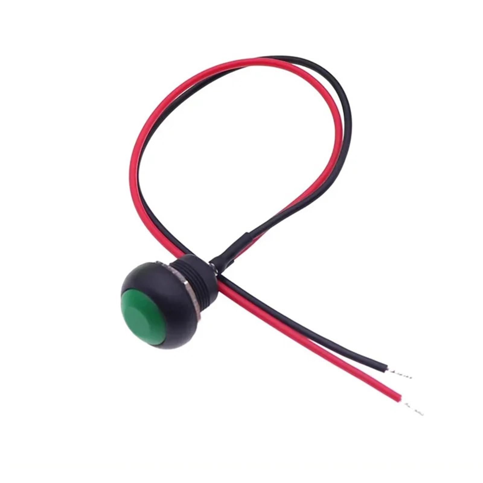 5 pulsadores momentáneos PBS-33B de 12 mm, interruptor de encendido y apagado, impermeables, con autobloqueo y cables.(Black Reset,100PCS)
