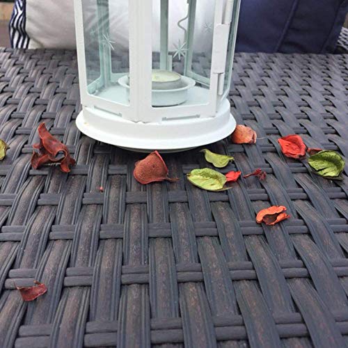 Phi Villa Outdoor Loveseat Rattan Sectional Sofa - Patio Wicker Furniture Set Outdoor Couch For Backyard, Garden (4-Piece Navy Blue) #TOP5