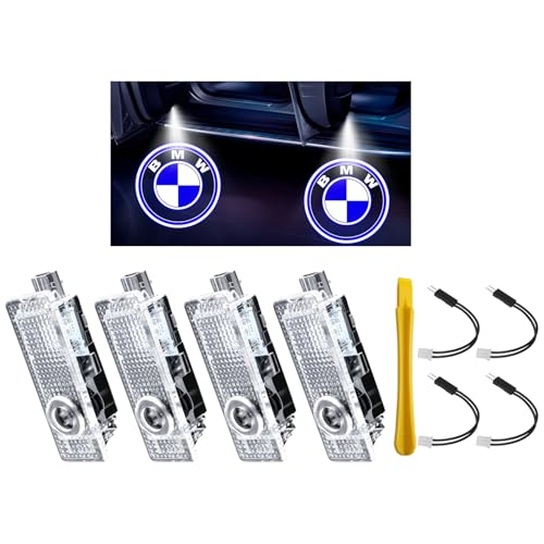 4 Pack Never Fade HD Car Door Lights Logo Projector LED Welcome Lights Accessories, Compatible with BMW X1/X2/X3/X4/X5/X6/X7, M, Z, and GT Series Models