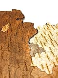 68travel Drewniana mapa Niemiec (73,5 x 100 cm) wielowarstwowa duża sztuka ścienna z naturalnymi plamami - do salonu, gabinetu, biura