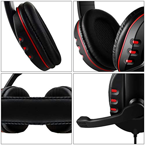 KKcare Fones de ouvido para jogos com fio de 3,5 mm sobre a orelha com cancelamento de ruído e contr