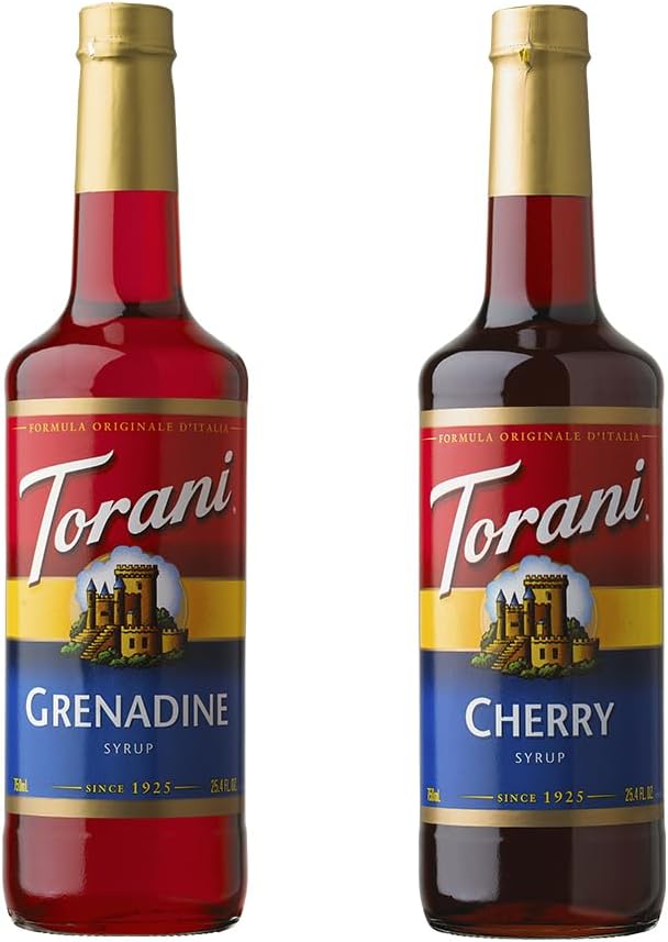 Torani Grenadine Syrup 750ml & Torani Cherry Syrup 750ml (Combo Pack)