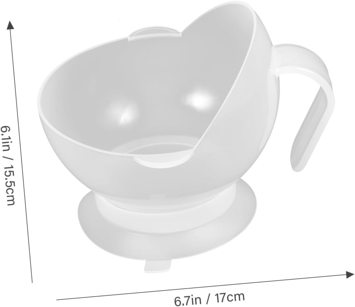Adaptive Silicone Elderly Bowl, Nonslip White PP Dining Aid
