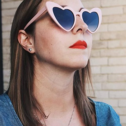 Love Heart Shaped Sunglasses for Women - Vintage Cat Eye Mod Style Retro Glasses as Christmas gift2