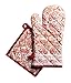 Maison d 'Hermine Orient 100% Baumwolle Set aus Ofenhandschuh (19 cm x 33 cm) und Topflappen (20 cm x 20 cm) zum BBQ | Kochen | Backen | Mikrowelle | Grillen | Thanksgiving/Weihnachten