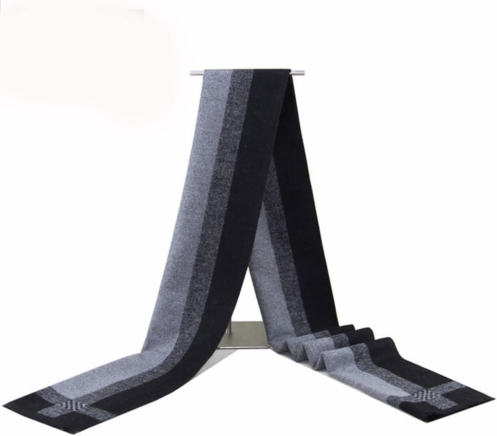 Retro Scarf Plaid Thick Warm Imitation Cashmere Business Men's Scarf Winter Fashion(E)
