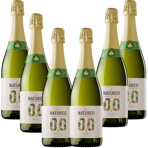 Natureo Sparkling Muscat 0,0% - Vino Espumoso Sin Alcohol, Pack 6 Botellas (75cl)