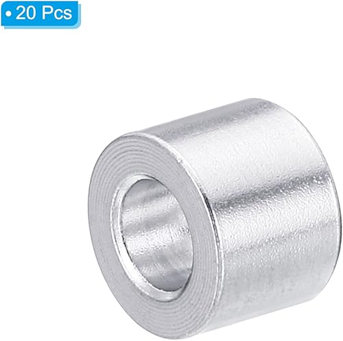 Miniatura 8 de PATIKIL Espaciador redondo de aluminio, 20 unidades de 0.165 in de diámetro interior x 0.394 in de diámetro exterior x 0.157 in de largo, espaciador
