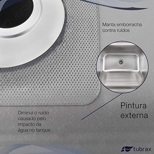 Tanque 55 X 45 X 22 Cm Aço Inox 304 Com Válvula Tubrax