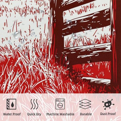 Rideau de douche anti-collant avec ourlet lesté en polyester lavable 180x200