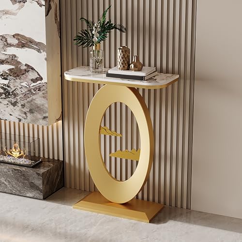 Mesa de entrada estrecha y consola de sofá larga con patas de metal 2