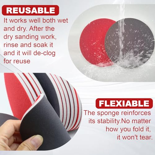 36 Stück Schleifschwamm, Weichschaum Sand Block Nass Trocken Schleifpapier, P180-P3000 Körnung Handschleifblöcke, Schleifpads für Holz,Trockenbau, Metall, Farbe, Autokarosseriereparatur